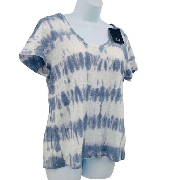 Gap Foreversoft Blue and White Tie Dye T-Shirt - Picture 4 of 12